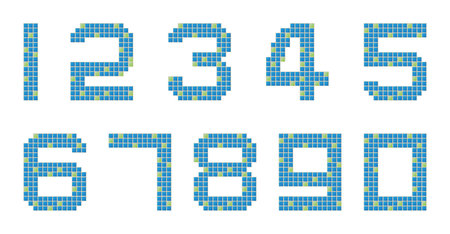 mosaic numbers one to tenのイラスト素材