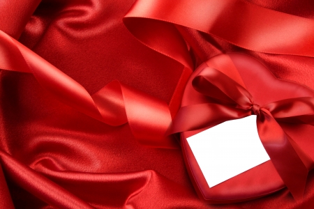 Red heart in soft texture background. Concept of loveの写真素材
