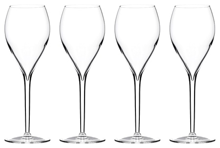 many tall wine glasses isolated on white background wallpaperの写真素材