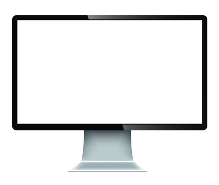 black 3D tv LED LCD isolated on white backgroundの写真素材