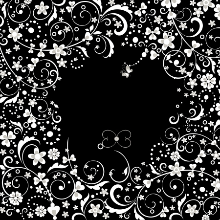Black Damask Seamless floral Pattern background textureのイラスト素材