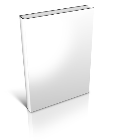 3D white Hard Cover Book isolated on white backgroundの写真素材