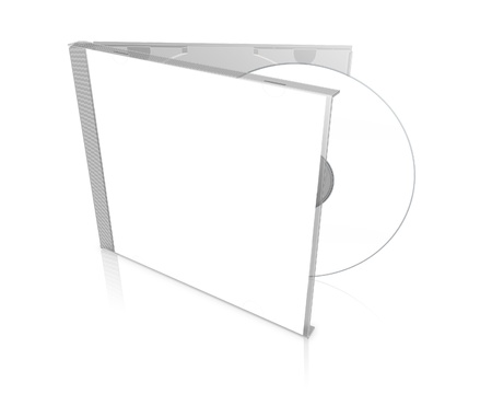 3D blank DVD case isolated on white backgroundの写真素材