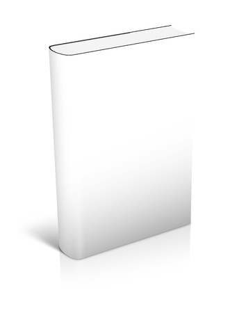 3d white Book Standing whith shadows on white backgroundの写真素材