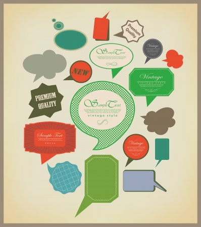 The new retro speech bubbles/signs collection. Vector Illustrationのイラスト素材