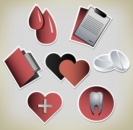 Paper Retro vintage Medical iconsのイラスト素材