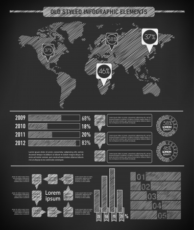 Modern elements of info graphics  World Map   Information Graphics abstract modern bubbleのイラスト素材