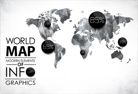 Modern elements of info graphics  World Map   Information Graphics abstract modern bubbleのイラスト素材