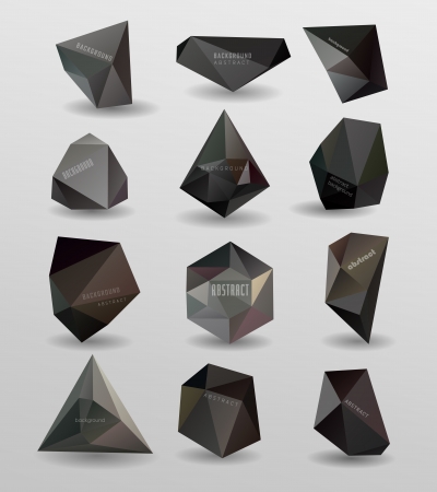 Abstract modern  polygonal bubble, label website header or banner vector set, can be used for website, info-graphicsのイラスト素材
