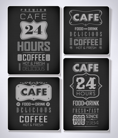 set of coffee, cafe label/Set of typographic elements/ illustrationのイラスト素材