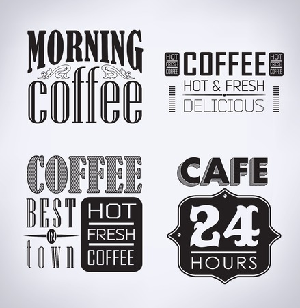 Retro illustration /Typography, coffee shop, cafe, menu design, calligraphicのイラスト素材