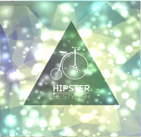 Abstract light  background with Hipster retro bikeのイラスト素材