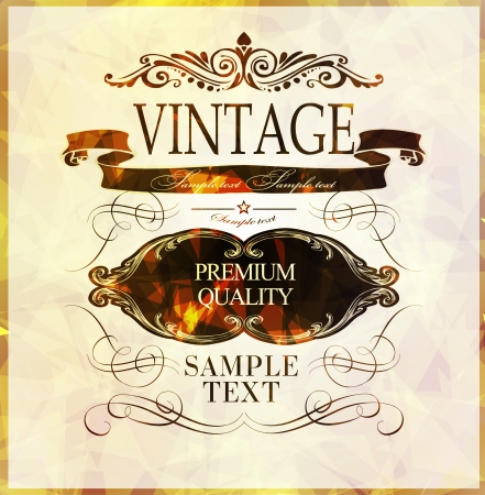 calligraphic design elements, page decoration and labelsのイラスト素材