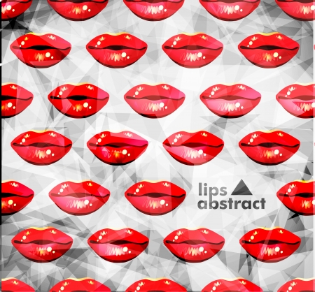modern white background with beautiful lipsのイラスト素材