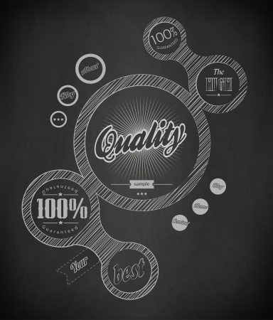 Design web elements  of drawing with chalk on blackboardのイラスト素材