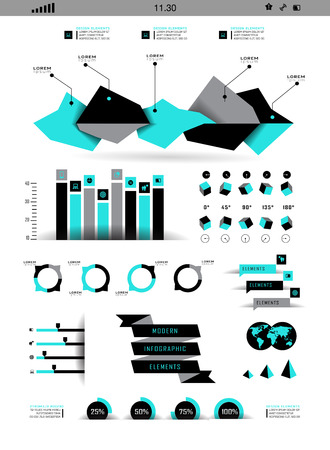 Set shadows elements  of infographics. Modern elements of info graphics. Information Graphics.のイラスト素材