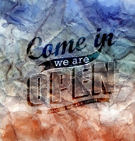 Retro sign Open . Vector illustration.のイラスト素材