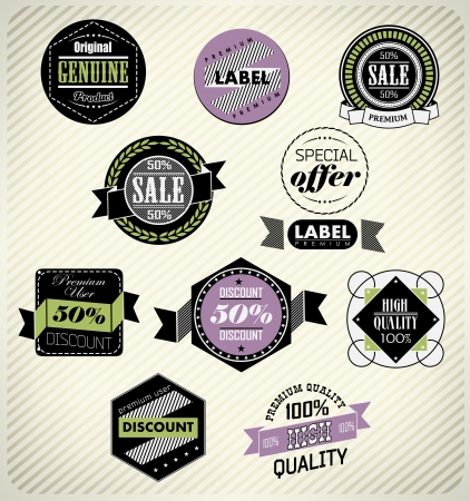 Set of vintage retro labelsのイラスト素材