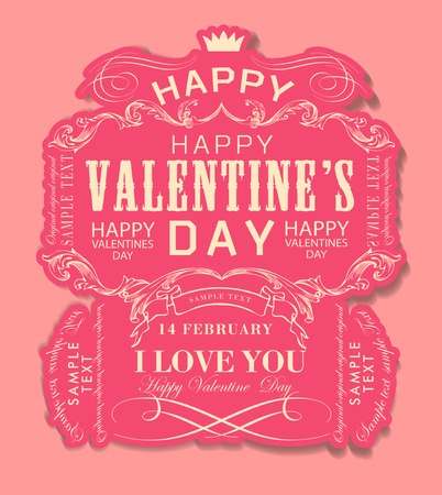 happy valentines day cards with  heartsのイラスト素材