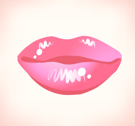 modern background with beautiful pink lipsのイラスト素材