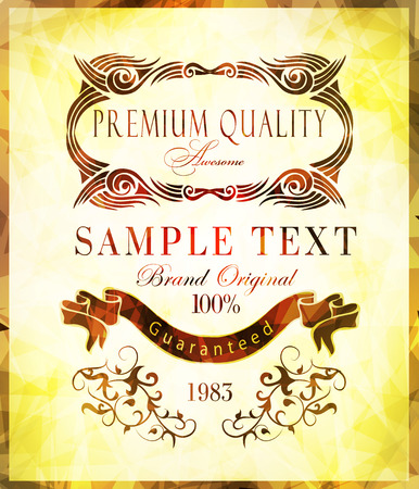 calligraphic design elements, page decoration and labelsのイラスト素材