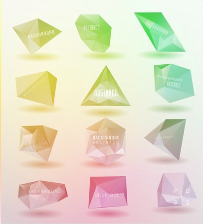 Abstract modern polygonal bubble, label website header or banner set for website, info-graphicsのイラスト素材