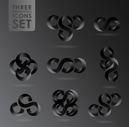 Business design elements  icon set, three-dimensional quality icon  with a lot of variety ideal for business , flayer and presentation.のイラスト素材