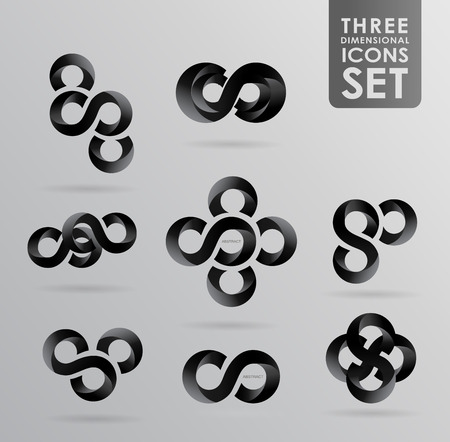 Business design elements  icon set, three-dimensional quality icon  with a lot of variety ideal for business , flayer and presentation.のイラスト素材