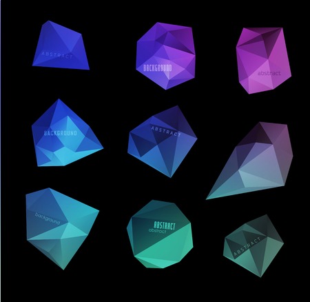 Abstract modern polygonal bubble, label website header or banner set for website, info-graphicsのイラスト素材
