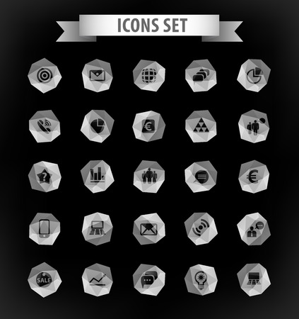 Set of web polygonal iconのイラスト素材