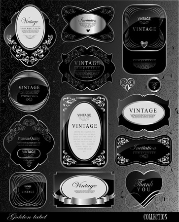 Retro black label/can be used for invitation, congratulationのイラスト素材