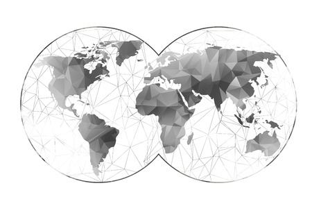 World map background in polygonal style  can be used for website, info-graphics, banner.の写真素材