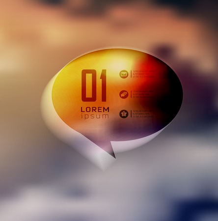 Transparent bubble, Infographics on blur landscape can be used for workflow layout, banner, step up options,  number options,  web templateのイラスト素材