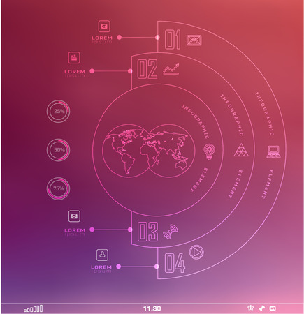 Blur business step thin line options banner can be used for , diagram, number options, step up options, web template, infographicsのイラスト素材