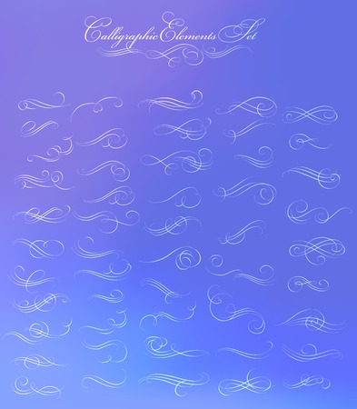 Set of decorative calligraphic design elementsのイラスト素材