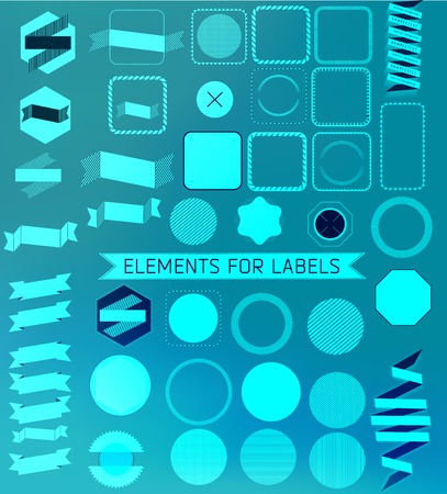 Mega set of design elements for retro label and ribbonsのイラスト素材