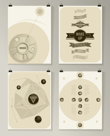 Modern infographic poster. Background and typography vintage elements setのイラスト素材