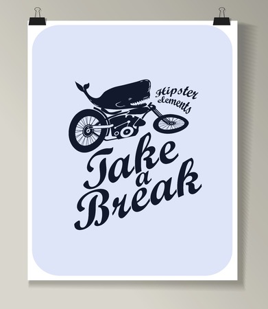 Hipster Quote Background, typography with sign and symbol. Funny posterのイラスト素材