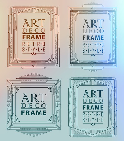 Art deco geometric vintage frame can be used for invitation, congratulationのイラスト素材