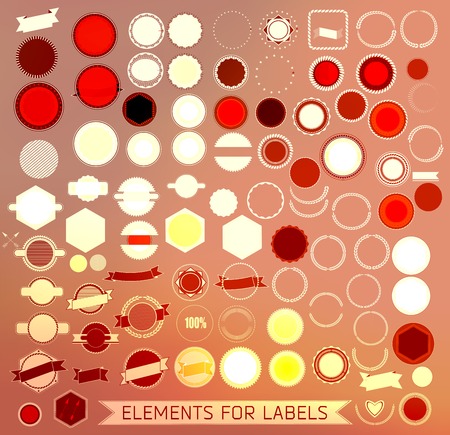 Mega set of design elements for retro label and ribbonsのイラスト素材