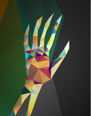 Abstract polygonal handのイラスト素材