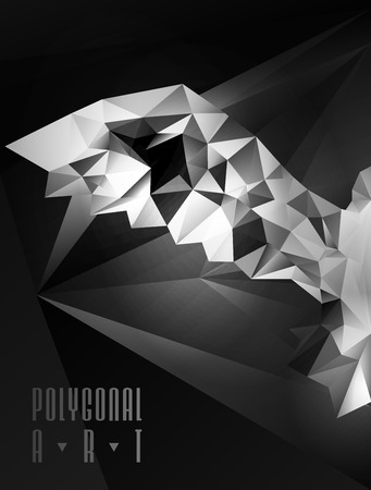 Abstract polygonal bird. Geometric illustration. low poly posterのイラスト素材