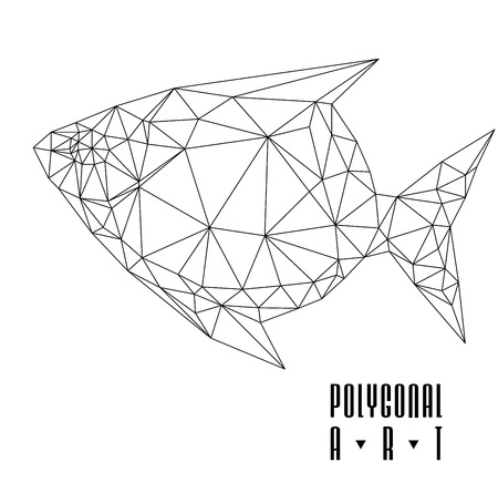 Abstract polygonal fish. low poly illustration. Creative posterのイラスト素材
