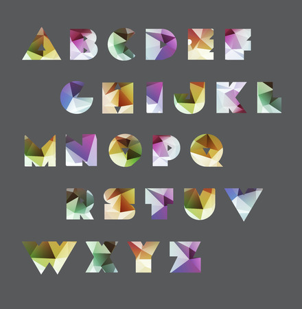 Abstract polygonal letter in Cosmic style. Low poly alphabet font. Elements of astronomyのイラスト素材