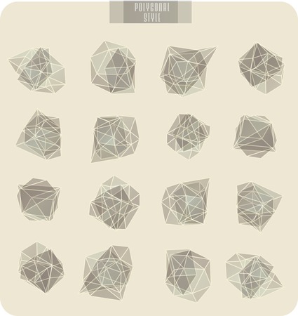 Abstract polygonal label design, transparent elements. Hipster background.  Cosmic style. . low poly illustrationのイラスト素材