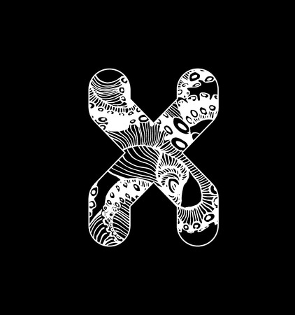 Vector alphabet. Sketchy creative letters collection hand drawn with ink pen for lettering posters, ads, headers, banners and moreのイラスト素材