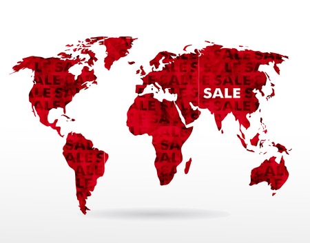 Modern elements of info graphics. Sale World Mapのイラスト素材