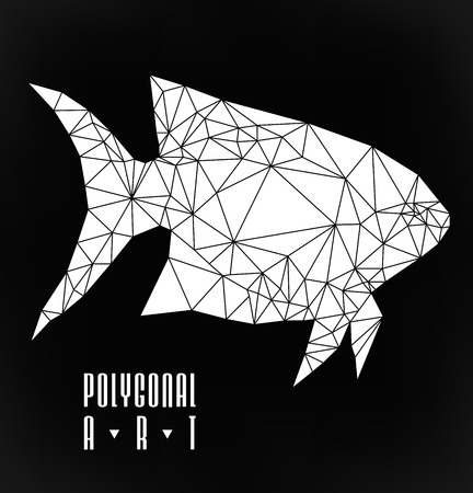 Abstract polygonal fish. low poly illustration. Creative posterのイラスト素材