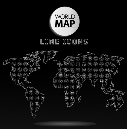 Modern elements of info graphics. Icons, symbols World Mapのイラスト素材
