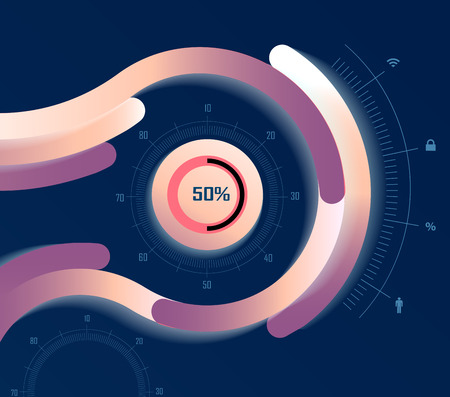 Business Infographics. Line elements can be used for workflow layout, banner, step up options,  number options,  web templateのイラスト素材